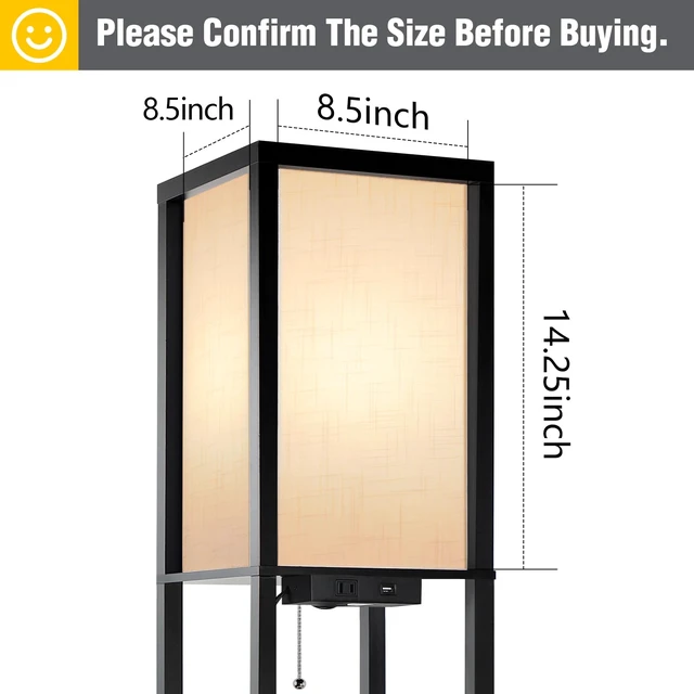 Alt view image 3 of 7 - White Linen Texture Lamp Shade 14.25 x 8.5 x 8.5 inch for Shelf Floor Lamp