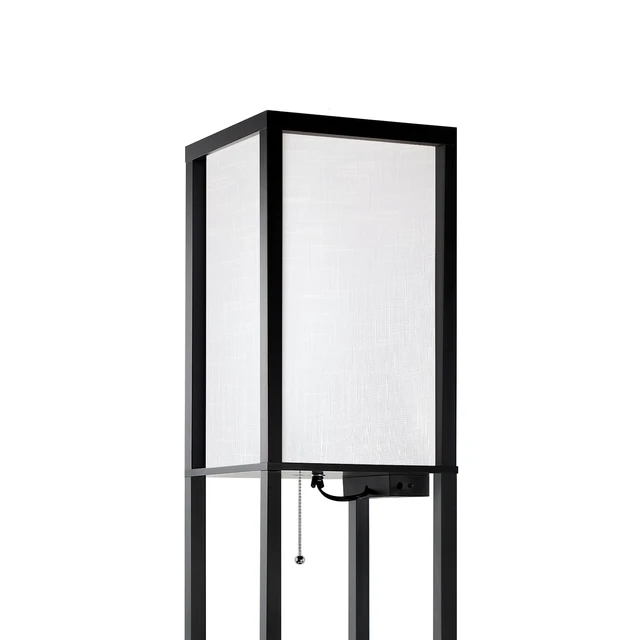 Alt view image 5 of 7 - White Linen Texture Lamp Shade 14.25 x 8.5 x 8.5 inch for Shelf Floor Lamp