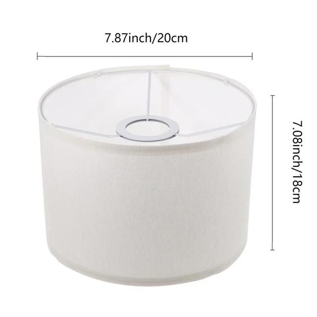 Alt view image 2 of 7 - Cloth Lamp Shade Round lamp Small Drum Lamp Shades Fabric Lampshades Barrel Lamp Shades for Table Lamps Floor Lamps (Beige)