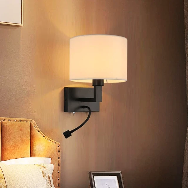 Alt view image 6 of 7 - Cloth Lamp Shade Round lamp Small Drum Lamp Shades Fabric Lampshades Barrel Lamp Shades for Table Lamps Floor Lamps (Beige)
