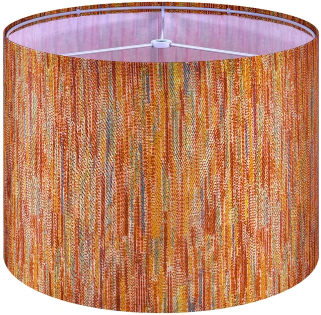 Main image of 1 Pc Large Striped Lamp Shade Chroma Red,16"x16"Dx10"H Modern Boho | 0.41" Spider,Replacement Drum Lampshade for Table Lamps,Floor Lamps Set of 1,Natural Fabric Gingham Shade Art,Easy Assembly