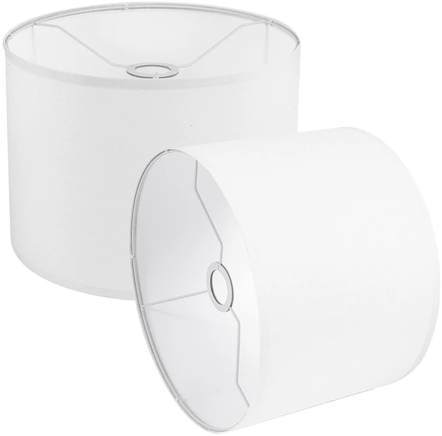 Main image of Lamp Shades Set of 2, Small Lamp Cover, White Drum Lampshades 8.7" Top x 8.7" Bottom x 7.9" High, Replacement Lamp Shades Natural Linen for Floor Lamps Table Lamps Chandelier Lamp, Assembly Required
