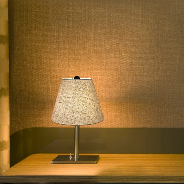 Alt view image 4 of 7 - Small Lamp Shades for Table Lamps, 5x9x7 Inch Replacement lamp shade | Brown Fabric Cloth, Spider Model, Handmade