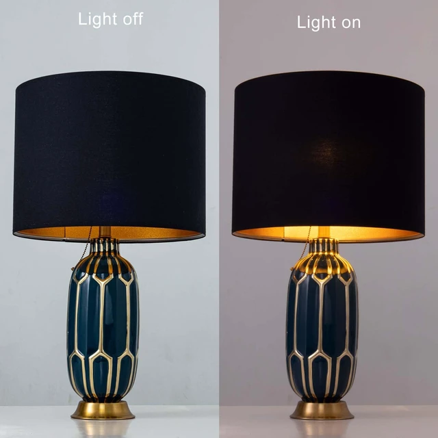 Alt view image 2 of 7 - BlackGold Set of 2 Lampshade Requires Self-assembly,16" Dia x12" H | Drum Classic Modern Style Replacement Lamp Shades, Fabric Lampshades for Table Lamps Floor Lamps, Metal Spider Fitter