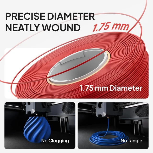 Alt view image 4 of 7 - PLA Basic 3D Printer Filament 1.75mm Misty Blue 1KG | Reusable Spool (2.2lbs), High Dimensional Accuracy, Easy Installation, Detachable Spool, Fits Most 3D Printers