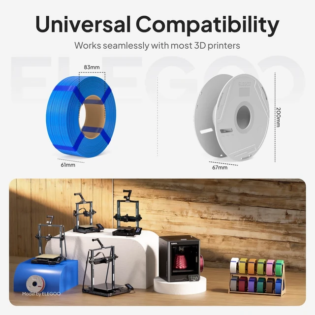 Alt view image 6 of 7 - PLA Basic 3D Printer Filament 1.75mm Misty Blue 1KG | Reusable Spool (2.2lbs), High Dimensional Accuracy, Easy Installation, Detachable Spool, Fits Most 3D Printers