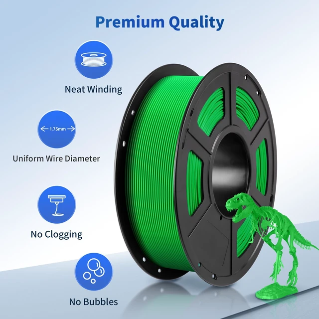 Alt view image 2 of 7 - 3D Printer Filament Multicolor PLA Bundle 4KG | 1.75mm +/- 0.02mm, Reusable Spool, Fits for Most FDM 3D Printers, Blue+Green+Orange+Yellow
