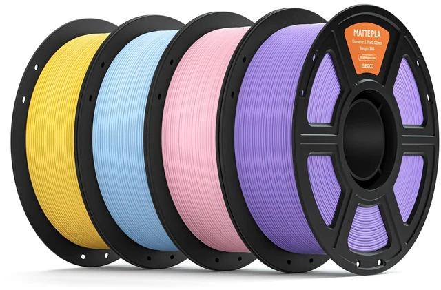 Main image of Matte PLA 3D Printer Filament 1.75mm Bundle 4KG Sunshine 4 Colors | Sunshine Yellow/Ice Blue/Sakura Pink/Lavender Purple, High Precision, 4pcs 1kg Spools, Fits Most FDM 3D Printers