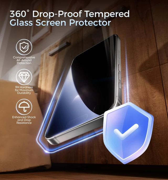 Alt view image 5 of 7 - 3rd Gen Privacy for iPhone 15 Pro Max Screen Protector | 2 Pack 6.7 Inch, 25°Anti-Spy Screen, Shockproof Tempered Glass, Auto Dust-Removal, Bubble Free, Easy Installation