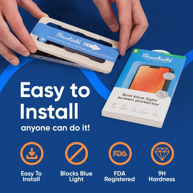 Alt view image 3 of 7 - Anti Blue Light Tempered Glass Screen Protector of iPhone 17 Pro Max (6.9") Blocks Blue Light, Prevents Eye Strain & Helps You Sleep Better, 9H Hardness & Case Friendly