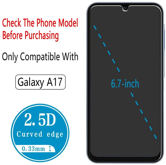 Alt view image 3 of 7 - 2 Pack Screen Protector for Samsung Galaxy A17 5G Tempered Glass | Anti Scratch, Bubble Free