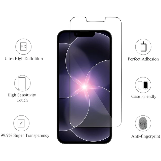 Alt view image 2 of 6 - 3 Pack Screen Protector for iPhone 17e/16e/14/13/13 Pro | 6.1 Inch, Tempered Glass, Case Friendly, Not for iPhone 16 6.1 Inch