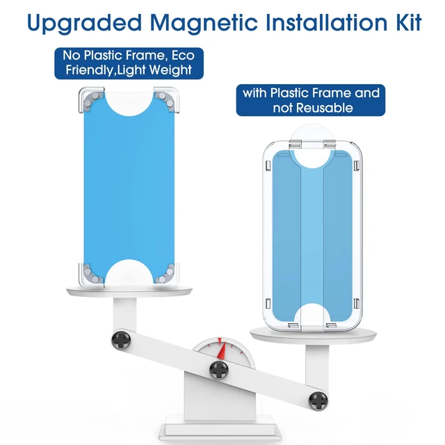 Alt view image 5 of 7 - Magnetic OneTouch for iPhone 18 Pro Screen Protector 6.3'' | Reusable, Eco Friendly, 30s Auto-Alignment Tempered Glass, Shatterproof, HD Clear, Camera Lens Protector 2+4 Pack(18P-6.3'')