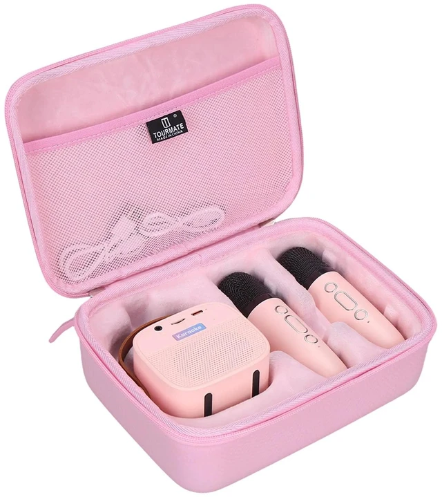 Main image of Hard Storage Case for YLL/zicor/Kinglucky/CscyyAmz/IROO Kids Karaoke Machine,PU Travel Case for Portable Bluetooth Speaker Two Microphones (Only Case) (Pink)