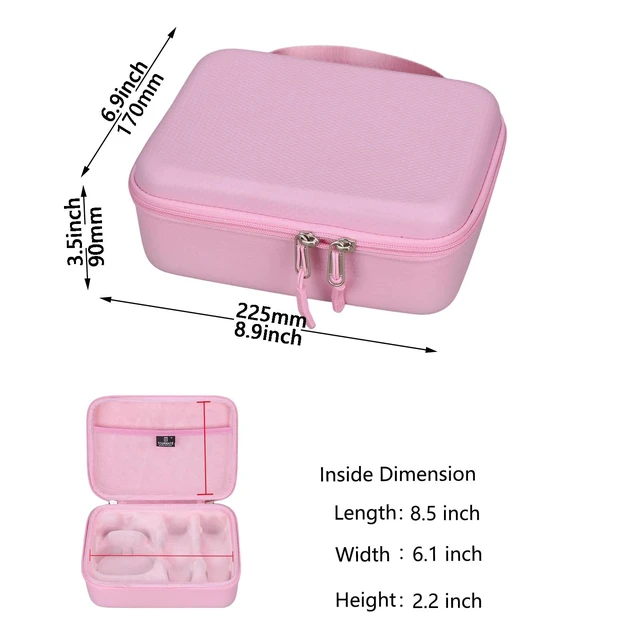 Alt view image 2 of 5 - Hard Storage Case for YLL/zicor/Kinglucky/CscyyAmz/IROO Kids Karaoke Machine,PU Travel Case for Portable Bluetooth Speaker Two Microphones (Only Case) (Pink)