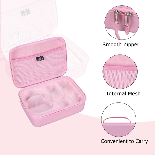 Alt view image 4 of 5 - Hard Storage Case for YLL/zicor/Kinglucky/CscyyAmz/IROO Kids Karaoke Machine,PU Travel Case for Portable Bluetooth Speaker Two Microphones (Only Case) (Pink)