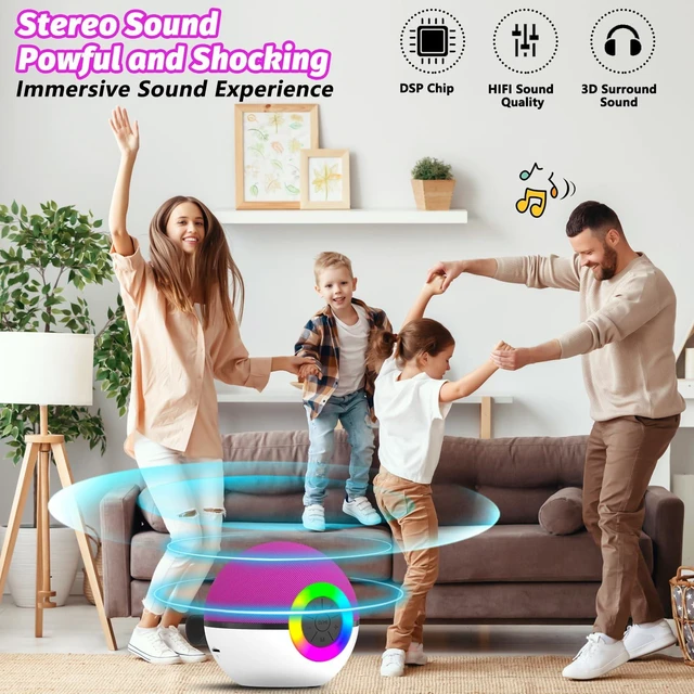 Alt view image 2 of 7 - Mini Karaoke Machine Speaker for Kids Adults, Portable Bluetooth Microphone Song Toys with LED Light, Best Chritmas Birthday Festival Gift for 3 4 5 6 7 8+ Year Old Girls Boys (Hotpink-2MIC)