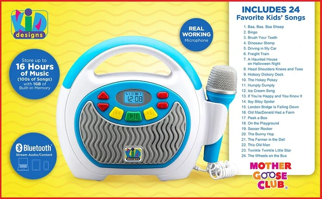 Alt view image 3 of 7 - Mother Goose Club Karaoke Machine for Kids with Microphone and Built-in Nursery Rhymes