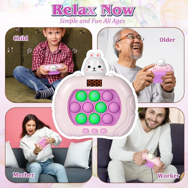 Alt view image 6 of 6 - Fast Push Pop Game - Light Up Fidget Toy for Kids, Handheld Sensory Puzzle Game, Christmas Birthday Gifts for 3-12 Year Old Boys & Girls (Rabbit)