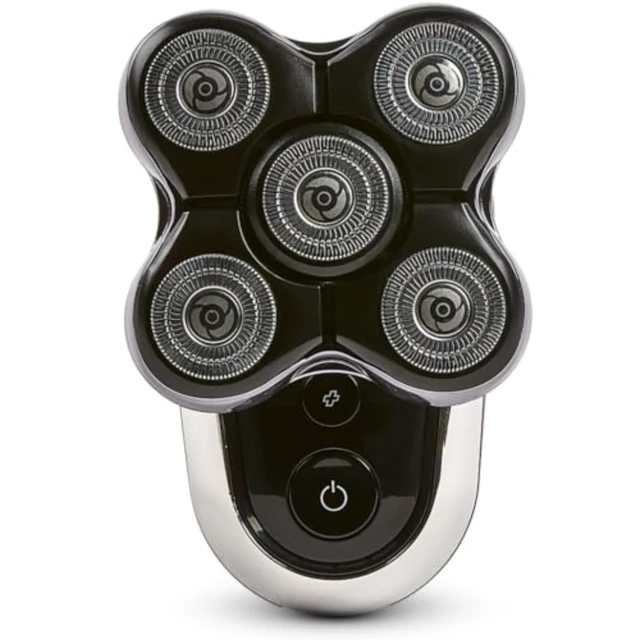 Alt view image 4 of 7 - Balder Deluxe XR7100 Head Rotary Shaver, Titanium Blades, Wet/Dry | Includes Storage Pouch, Designed for Bald Men, 5 Dual Track Flexing Heads, Pop-Up Trimmer, Non-Slip Grip, USB Rechargeable