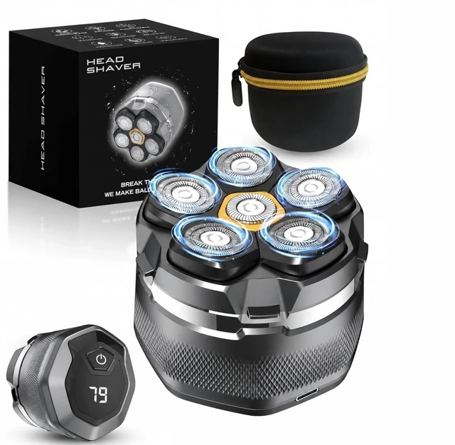 Main image of Head Shaver for Bald Men: 10,000RPM Shaver with 6D Magnetic Floating Heads | IPX8 Waterproof Wet/Dry Shaving, LED Display, EVA Travel Case & Magnetic Head Design