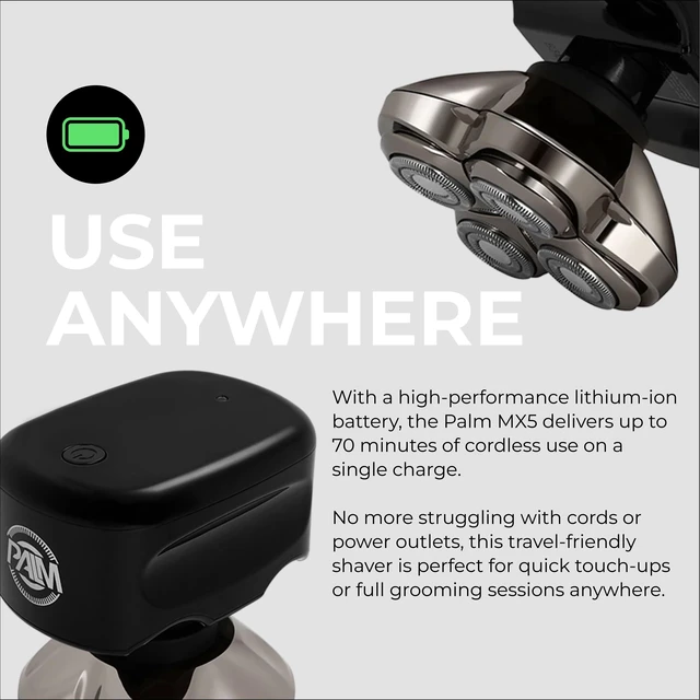 Alt view image 7 of 7 - Palm MX5 Head and face Shaver - Smooth Shave