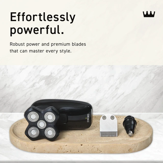 Alt view image 7 of 7 - Bald Head Shaver for Men, 3-in-1 USB-C Cordless Electric Rotary Razor | Wet/dry scalp, face & neck grooming. IPX5 waterproof, USB-C rechargeable, digital display, travel lock. Head shaver.