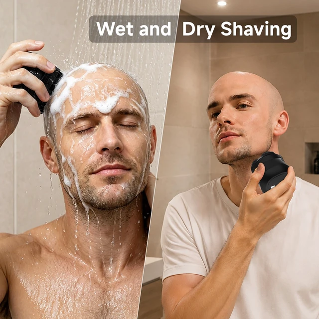 Alt view image 5 of 7 - Head Shavers for Bald Men: 6D Magnetic Cordless Mens Head Razor | 120 Min Runtime Electric Head Shavers, LED Display, Waterproof Wet/Dry, USB-C Rechargeable, Travel Case and Replacement Head