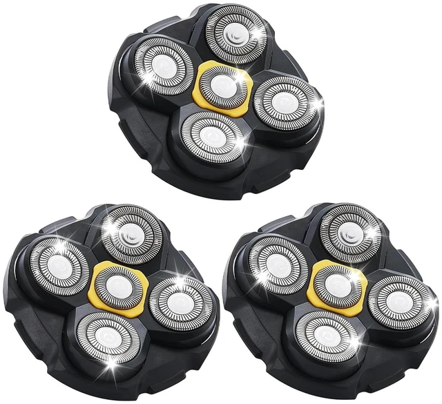 Main image of Shaver Replacement Heads Compatible with Microtouch Titanium Head Shaver, for Bald Men 3 Pack