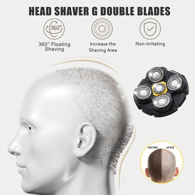 Alt view image 4 of 7 - Shaver Replacement Heads Compatible with Microtouch Titanium Head Shaver, for Bald Men 3 Pack