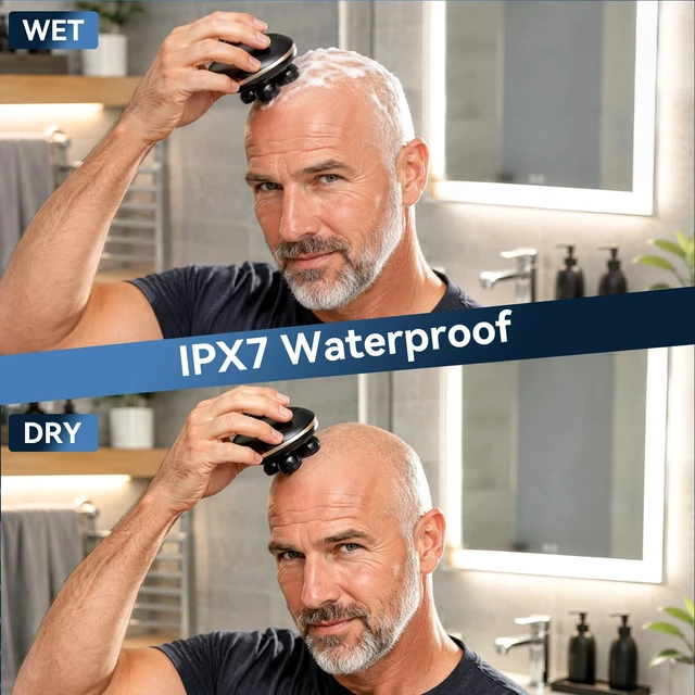 Alt view image 4 of 7 - 3 PCS Head Shaver Replacement Heads for Bald Grooming + 1 Cleaning Brush | 5-Blade,Mens Head Shaver Refills,Electric Razor Replacement for Smooth Shaving