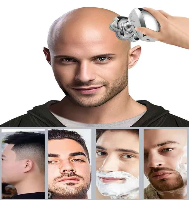 Alt view image 2 of 7 - Electric Head & Body Hair Shaver - Mens Cordless Rechargeable Wet/Dry Skull | Bald Head Back & Groin Waterproof Razor with Rotary Blades, Clippers, Nose Trimmer, Brush, Massager