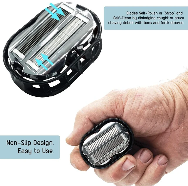 Alt view image 2 of 7 - Premium Bi-Directional Shavers for Men & Women | 3x Faster Than Disposable Razors | Smooth, and Safe | Self-Cleaning, Self-Sharpening Razor Blades for Shaving Head, Legs, Arms, Body (Black)