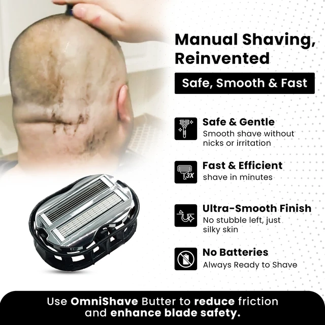 Alt view image 3 of 7 - Premium Bi-Directional Shavers for Men & Women | 3x Faster Than Disposable Razors | Smooth, and Safe | Self-Cleaning, Self-Sharpening Razor Blades for Shaving Head, Legs, Arms, Body (Black)