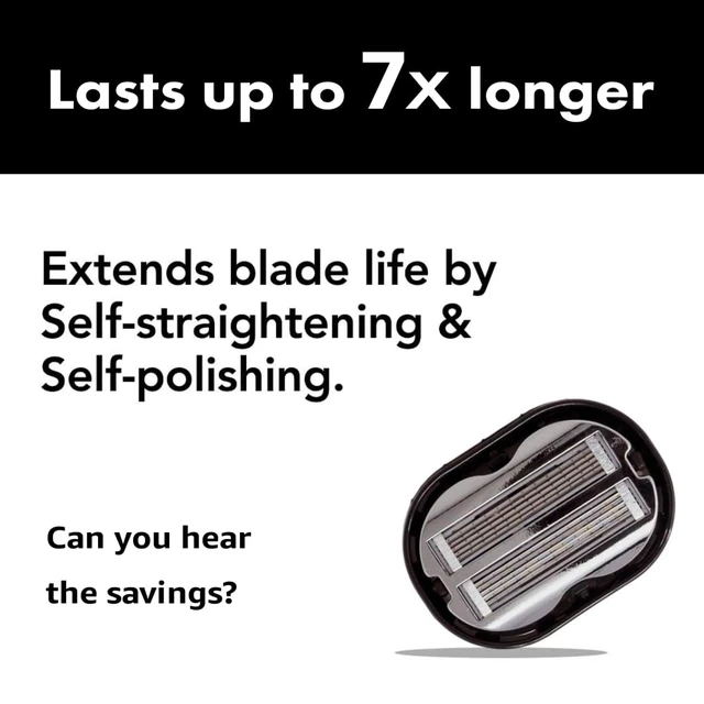 Alt view image 5 of 7 - Premium Bi-Directional Shavers for Men & Women | 3x Faster Than Disposable Razors | Smooth, and Safe | Self-Cleaning, Self-Sharpening Razor Blades for Shaving Head, Legs, Arms, Body (Black)