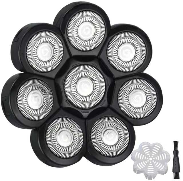 Main image of Electric Shaver Replacement Head 8 Heads for Bald Men Wet and Dry Compatible Waterproof 8D Upgrade Replacement Blades