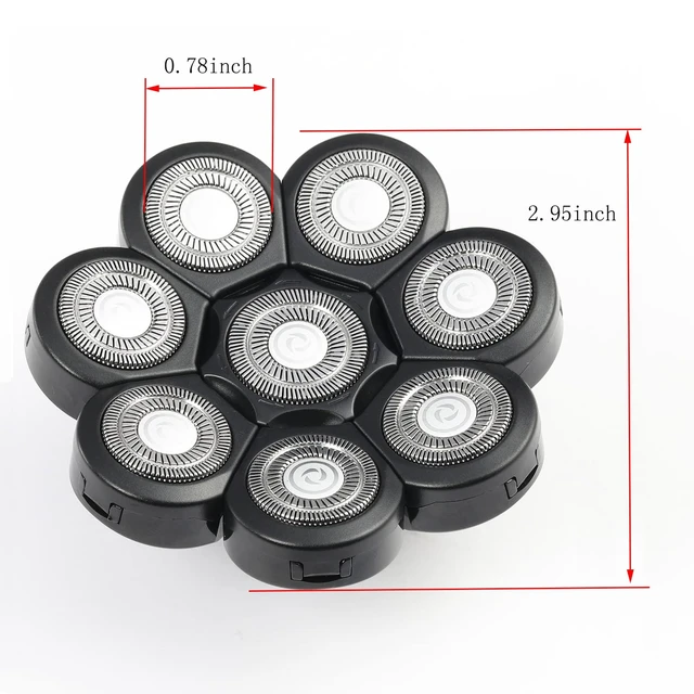Alt view image 7 of 7 - Electric Shaver Replacement Head 8 Heads for Bald Men Wet and Dry Compatible Waterproof 8D Upgrade Replacement Blades