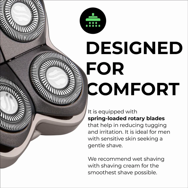 Alt view image 5 of 7 - Forte PRO 4 Head Replacement Blade - Shaver Blade for Wet & Dry Shaving - Rotary Heads Design - Japanese Stainless Steel - Compatible with Pitbull, Palm & Butterfly Kiss Shavers