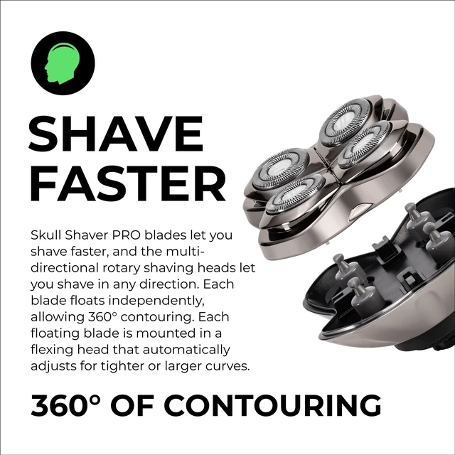 Alt view image 3 of 7 - Forte PRO 4 Head Replacement Blade - Shaver Blade for Wet & Dry Shaving - Rotary Heads Design - Japanese Stainless Steel - Compatible with Pitbull, Palm & Butterfly Kiss Shavers