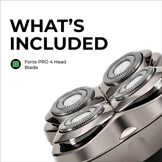 Alt view image 7 of 7 - Forte PRO 4 Head Replacement Blade - Shaver Blade for Wet & Dry Shaving - Rotary Heads Design - Japanese Stainless Steel - Compatible with Pitbull, Palm & Butterfly Kiss Shavers