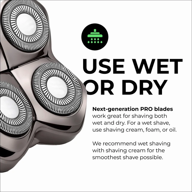 Alt view image 5 of 7 - Carver PRO 4 Head Replacement Blade - Shaver Blade for Wet & Dry Shaving - Rotary Heads Design - Japanese Stainless Steel - Compatible with Pitbull, Palm & Butterfly Kiss Shavers