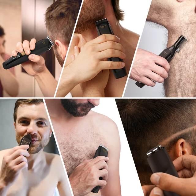 Alt view image 6 of 7 - Mens Body Hair Beard Trimmer Groin Trimmer Mens Grooming Kit Electric Razor Body Shaver Groomer Waterproof 6 in 1
