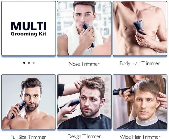 Alt view image 2 of 7 - Mens Beard Trimmer Grooming kit Hair Trimmer Mustache Trimmer Body Groomer for Nose Ear Facial Hair Cordless Waterproof 5 in 1