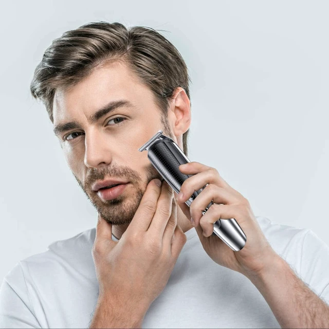 Alt view image 3 of 7 - Mens Beard Trimmer Grooming kit Hair Trimmer Mustache Trimmer Body Groomer for Nose Ear Facial Hair Cordless Waterproof 5 in 1