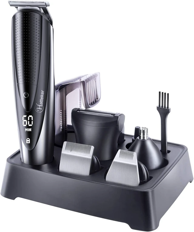 Alt view image 7 of 7 - Mens Beard Trimmer Grooming kit Hair Trimmer Mustache Trimmer Body Groomer for Nose Ear Facial Hair Cordless Waterproof 5 in 1