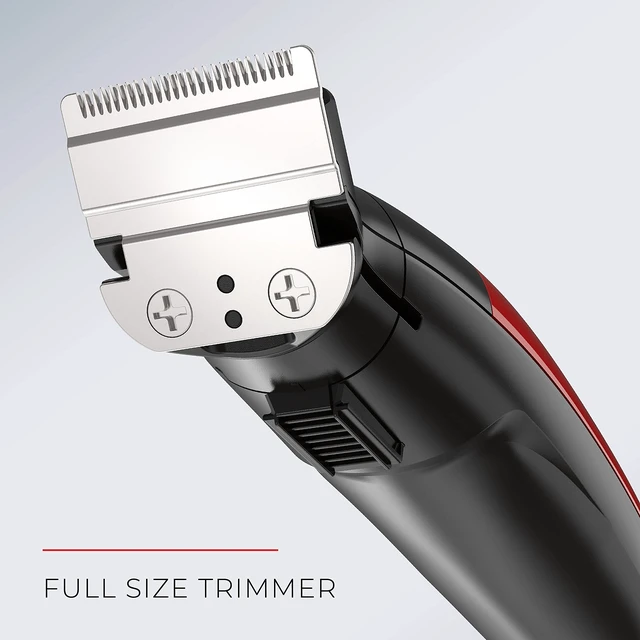 Alt view image 4 of 7 - All-in-one + Body Multigroomer 5000, Black and Red, 10 Piece Set | 20 Length & Style Settings, Washable Attachments, Rechargeable Battery, 60-Minute Runtime, Detail Trimmer for Edging