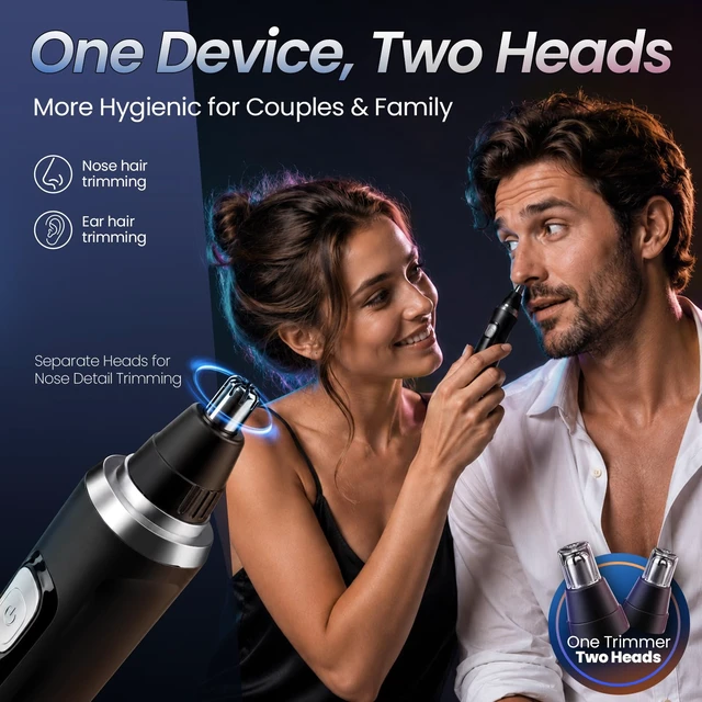 Alt view image 3 of 7 - Ear and Nose Hair Trimmer for Men & Women,2026 Painless USB Rechargeable Eyebrow & Facial & Nose Hair Trimmer Clipper with LED Display for Easy Cleansing Travel Size