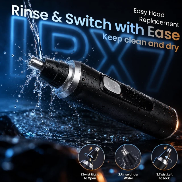 Alt view image 7 of 7 - Ear and Nose Hair Trimmer for Men & Women,2026 Painless USB Rechargeable Eyebrow & Facial & Nose Hair Trimmer Clipper with LED Display for Easy Cleansing Travel Size