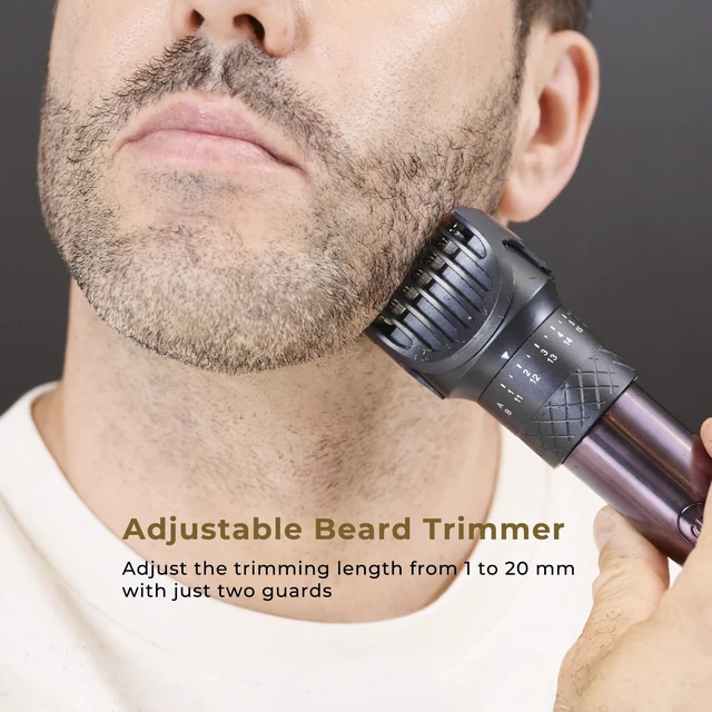 Alt view image 2 of 7 - Beard Trimmer for Men, 5 in 1 Mens Grooming Kit with USB-C Charging Dock | Electric Beard Trimmer Set with 5 Interchangeable Heads - Precision Adjustable 20 Length Settings - IPX7 Waterproof