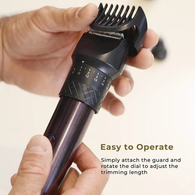 Alt view image 3 of 7 - Beard Trimmer for Men, 5 in 1 Mens Grooming Kit with USB-C Charging Dock | Electric Beard Trimmer Set with 5 Interchangeable Heads - Precision Adjustable 20 Length Settings - IPX7 Waterproof